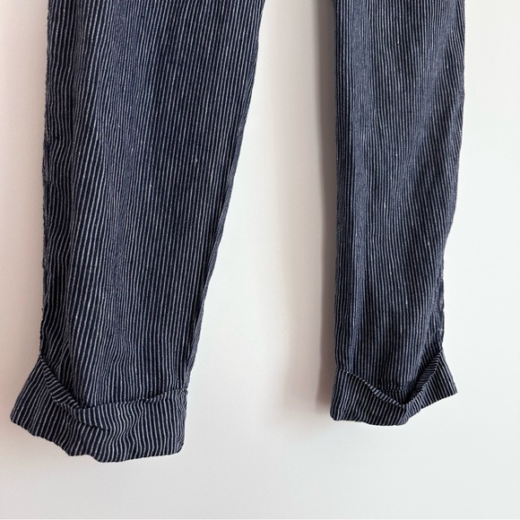 Athleta Bali 100% Linen Pants in Navy Stripe Size 6 - Picture 6 of 11